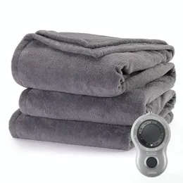 Electric Blanket Heated Electric Blanket Bedding Twin Microplush Ultimate Grey 231024