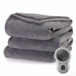 Podgrzewany koc elektryczny podgrzewany podwójny mikroplush Ultimate Grey 231024