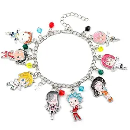 Catena a maglie I sette peccati capitali Meliodas Elizabeth Liones Bracciale con ciondoli Escanor Leone Merlino Cinghiale Gowther Capra Re Ban Jewelry173j