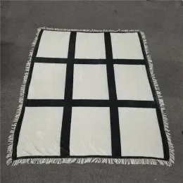 Moda diy painéis sublimação cobertor em branco impressão de transferência térmica 9 15 grades coração lua cobertores