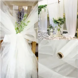Julekorationer 10mlot 48 cm Sheer Crystal Organza Tulle Roll Tyg för bröllopsfest dekoration Organza Charge Wedding Arch Decor Womans Dress 231025
