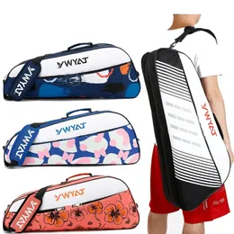 Sacos ao ar livre Saco de badminton único ombro portátil 3 raquetes de badminton saco de mulheres dos homens mochila saco de tênis saco de badminton grande pacote 231024