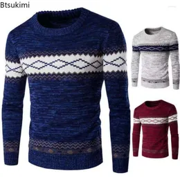 Męskie swetry 2023 Kontrast kolorowy SWEAT SWEAT AUTN WITY ETHIN STYL SLIM FIT Bottom For Men Casual