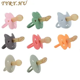 Other Baby Feeding TYRYHU Silicone Pacifier Holder Cute Cats Portable Soother Chain Brown Storage Box BPA Free 231025