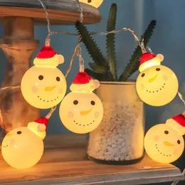 Dekoracje świąteczne LED kolorowy światło sznurka Snowman Head Portret Flashing Lights Serie