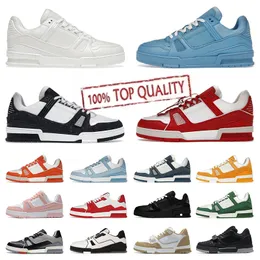 Hochwertige Trainer-Turnschuhe, Designer-Schuhe, Kalbsleder, Abloh, Schwarz, Weiß, Grün, Rot, Blau, Leder-Overlays, Plattform, Outdoor, Walking, niedrige Turnschuhe, Größe 36–45