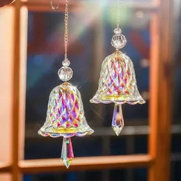 Juldekorationer 2st Transparent Rainbow Crystal Wind Chimes Window Hangings Bells Glass Hangings Weddings Pendant Christ Chuld Decoration 231024