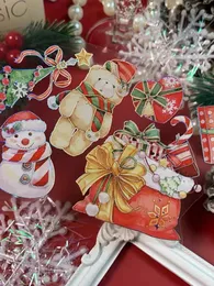 Självhäftande klistermärken Vintage Christmas Washi Pet Tape för kort som gör dekoration DIY Scrapbooking Plan Stickers 231025