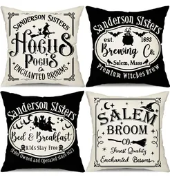 Federa per cuscino Halloween Ers 18X18 Set di 4 decorazioni Sanderson Sisters Hocus Pocus Throw Saying Cuscino decorativo per Hom Garden29559540