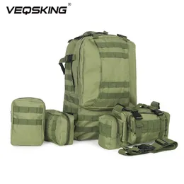 Outdoor Bags VEQSKING Men's Military Tactical Backpack Large Capacity Climbing Hiking Camping Hunting Travel Rucksacks 231024