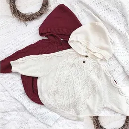 Pullover Herbst Winter Baby Kinder Mädchen Plover Pullover Kinderkleidung Langarm Reine Farbe Mantel Strickpullover Y1024 Drop Delive Dhbnb