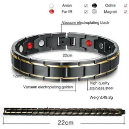 Braccialetti con ciondoli 2021 Bracciale di guarigione energetica terapeutica Donna Uomo Coppia gioielli Acciaio al titanio Terapia magnetica247c