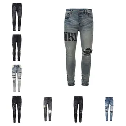 Millennium Jeans Designer Jeans Men's Skinny Color Pants Long Hippy Stickers broderade smala denim Straight Street Pants Skinn byxor Partihandel Mäns shorts 30-40