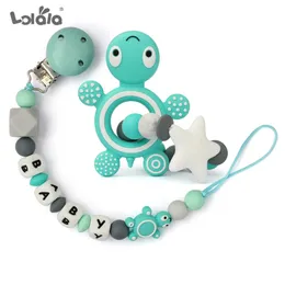 Soothers Teethers Personalized Name Silicone Teething Pacifier Clip BPA Free Beads Silicone Pacifier Chain Holder Nipple Baby Rattles Chew Toy 231025