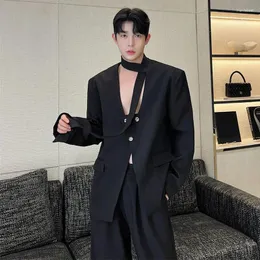 Men's Suits SYUHGFA Elgance Blazers Fashion Korean Style Personality Suit Coat Irregularity Spliced Niche Design Casual Jackets 9C2819