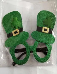 Andra evenemangsfestartiklar St Patrick Funny Glasses Green Clover Hat Costumes Fancy Dress for Irish Decoration Drop Delivery Home 1345334