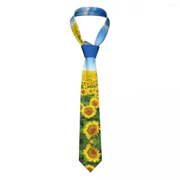 Bow Ties Mens Tie Classic Skinny Sunflowers Field on Blue Sky Neckties Narrow Collar Slim Casual Accessories 선물