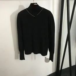 1020 2023 Runway Autunno Marca SAme Style Maglione a maniche lunghe Nero Bianco Girocollo Nero Bianco Abiti di moda Donna di alta qualità 20238342