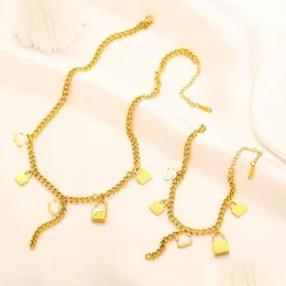 Never Fading Gold Plated Esigner Pendants Necklaces Bracelet Bangle Stainless Steel Letter Choker Pendant Necklace Chain Drop Delive Dhsnu