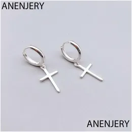 Hoop Huggie Persönlichkeit Kreuz Anhänger Creolen Silber Farbe Hypoallergen Ohrschmuck Für Frauen Männer Geschenke S-E1102 Drop Lieferung D Otsea