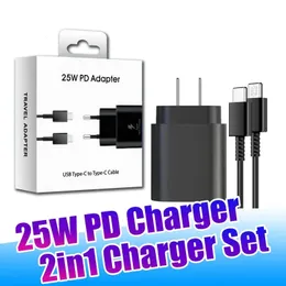 25W PD USB C Charger for Samsung S23 S22 S21 NOTE20 Note10 Super Fast Charging Adapter Type C PPS Quick Charge Socket with Retail Package