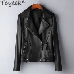 Frauen Leder Schlanke Echte Jacke Frauen Kleidung 2023 Frühling Herbst Motorrad Jacken Frau Schaffell Mantel Chaquetas LM