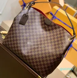 Designer bolsa de couro genuíno saco de compras 41cm luxo bolsa de ombro delicada imitação bolsa feminina com caixa