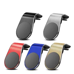 Novo design em forma de L Suporte magnético forte para ventilação de ar para carro Suporte de clipe de saída de ar condicionado para celular GPS Iphone Huawei Universal