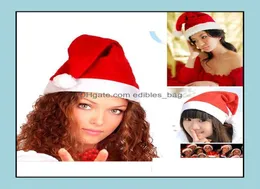 Party Hats Festive Supplies Home Garden Factory 1500Pcs Red Santa Claus Hat Tra Soft Plush Christmas Cosplay Ch Dhwuw9941522