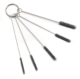 5 In 1 Pipe Cleaning Brush Keyring Keychain Multi-function Stainless Steel Straw Brush Cleaner for Sippy Cup Bottle and Tube SN4231