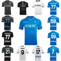 SSC Napoli 9 Osimhen Soccer Jersey 23/24 Team Club 21 Politano Zielinski Di Lorenzo Raspadori Kvaratskhelia Ostigard Simeone Olivera Custe Kits