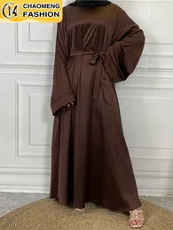 Plus size Dresses Chaomeng Ramadan Abaya Femme Musulmane Satin Hijab Dress Turkey Kaftan Caftan Marocain Muslim For Women Vestido Islam Maxi Robe 231024