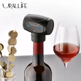 Bar Tools Urallife Electric Wine Stopper Smart Vacuum Preservation Saver Automatic Wine Sealed Cork Stopper Portable Wine Stopper Bar Tool 231025