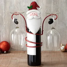 ديكور عيد الميلاد عيد الميلاد النبيذ حامل الحديد النبيذ حامل زجاجي لعيد الميلاد ديكور عيد الميلاد الحلي الزخارف الحديد ديكور 231025