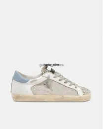 Sneakers Casual Shoes Dirty Shoe Golden Super Star Classic Do-Old Snake Skin Heel Suede Cream Sole White Leather 003