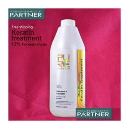 Shampoo Conditioner Purc Brazilian Keratin Hair Treatment 1000Ml Formalin 12% Deep Repairs Damaged Curly Straightening Hairs Salon D Dhdr2