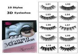 4 parset naturliga ögonfransar 3D False Eyelash Eye Makeup Långt tjock ögonfransförlängning 10 Styles Handgjorda ögonfransar8882453