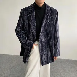 Abiti da uomo Blazer vintage in velluto premium Moda uomo Cappotto causale allentato Giacca streetwear coreana per