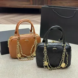 Mini portátil bonito mulheres sacola de couro genuíno diamante treliça acolchoada bolsa de luxo crossbody designer saco tronco viagem ao ar livre moeda bolsa fanny pack mala