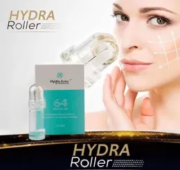 Mini Hydra Roller 64 Needle Rollers Watersoluble Needles 025 05 10mm Rolling Process Import Essence Gold Microneedle For Pers2130351
