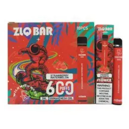 E papierosy oryginalne 100% ZLQ Bar 600 Puffs Vape Pen 550 ml 2 ml 2% 0% urządzenie jednorazowe papierosy Electronique 15 kolorów