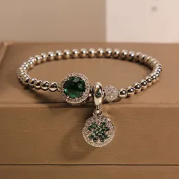 Panjia style bracelet female minority light luxury micro inset green beaded delicate bracelet to send students boudoir gift bracelet