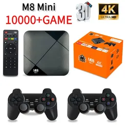 Oyun Denetleyicileri Joysticks M8 Mini Oyun Oyuncusu Android 10 TV Kutusu S905 64GB 10000 Oyunlar 4G WiFi HD 4K Kablosuz Denetleyici Video Oyunu IPTV 231024