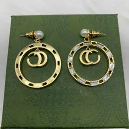 العلامة التجارية Dangle Earrings Designer أقراط Women Jewelry Brand Letter Stud 18k Gold Plated Accury Excalsions Luxury