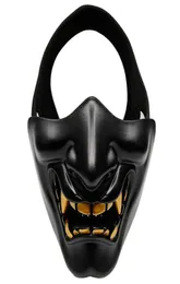 Party Masks Halloween Costume Cosplay Half Face Evil Demon Grimace Kabuki Samurai Prajna Hannya Oni Tactical Mask7012741