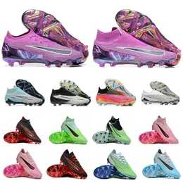 Phantom GX Elite Soccer Shoes Purple United DF FG Link Pack Hyper Turquoise Fuchsia Dream FlyEase Ghost Lace Green Sky Blue Gold DC9969-300 Football Cleats