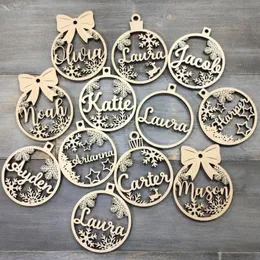 Christmas Decorations Personalized Different Names Christmas Snowflake Ball Decorations for Home - Laser Engraved name place card Christmas decor 231025