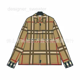 メンズジャケットのデザイナー秋/冬のラペル格子縞のジッパーコート大型格子縞のトップシャツスタイルジャケットファッションブランドrtw3