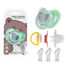 Other Baby Feeding Miyocar Lovely Elephant Pacifiers Bring Replacement Nipple Includes 3 Different Size Silicone Teat for Boy and Girl 231025