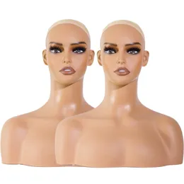 USA Warehouse Free Ship 2PCs/Lot New Thely Wig Ronquin Head Factory Bactory مع الكتفين
